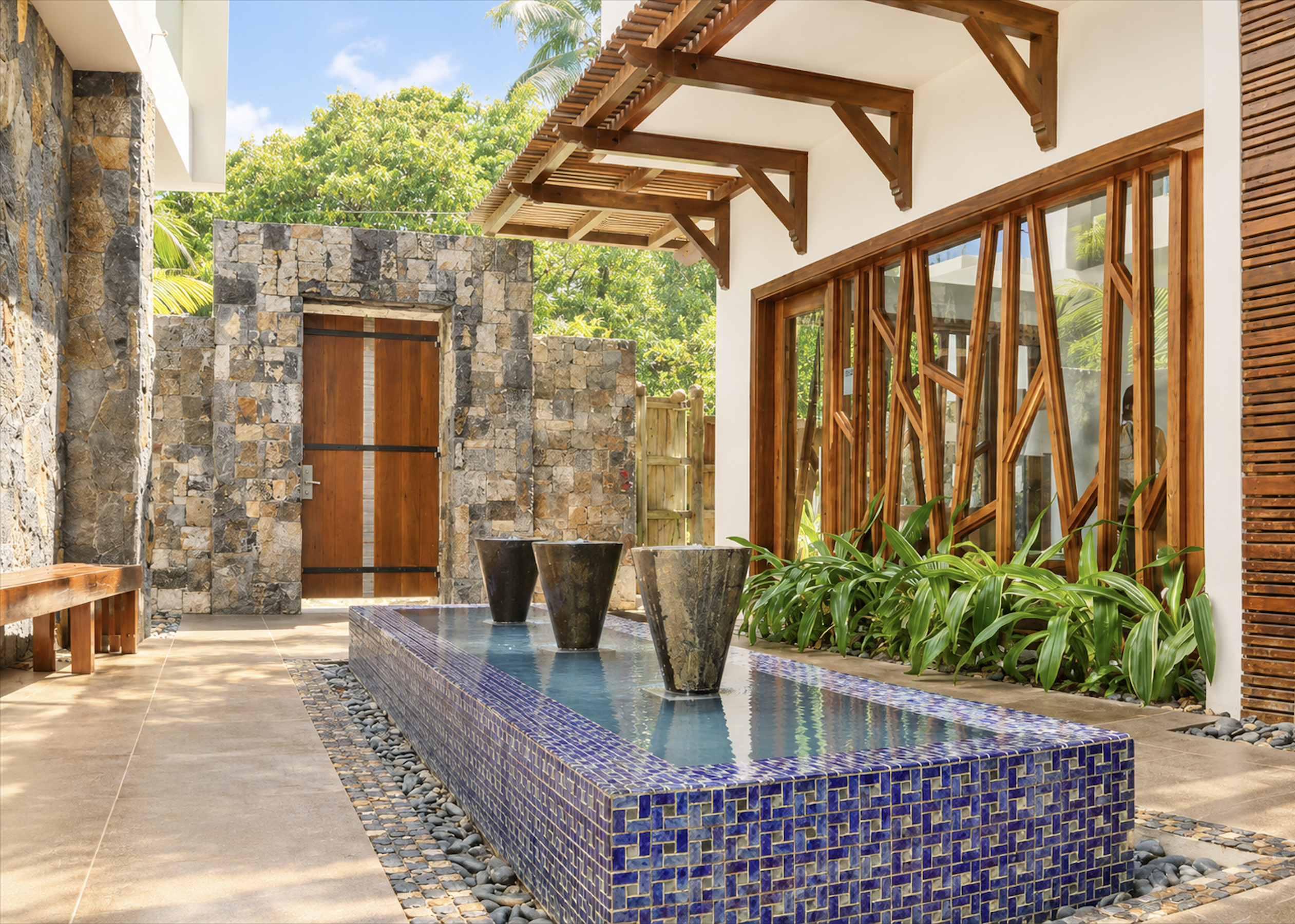 Reception entrance and water feature